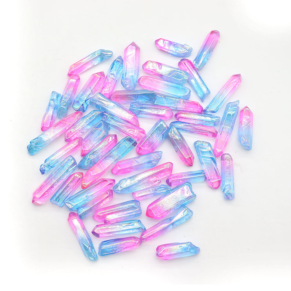 0.5kg Pink Blue Aura Quartz Crystal Points 3.5-5.5cm