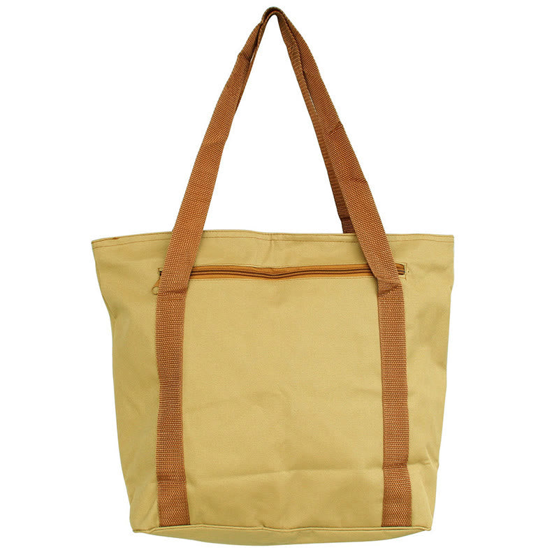 Spirituelle Canvas-Tragetasche mit Lotus-Stickmuster