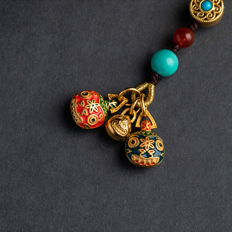 Gold Schluckendes Tier Familie Glück Schlüsselanhänger für spirituellen Reichtum