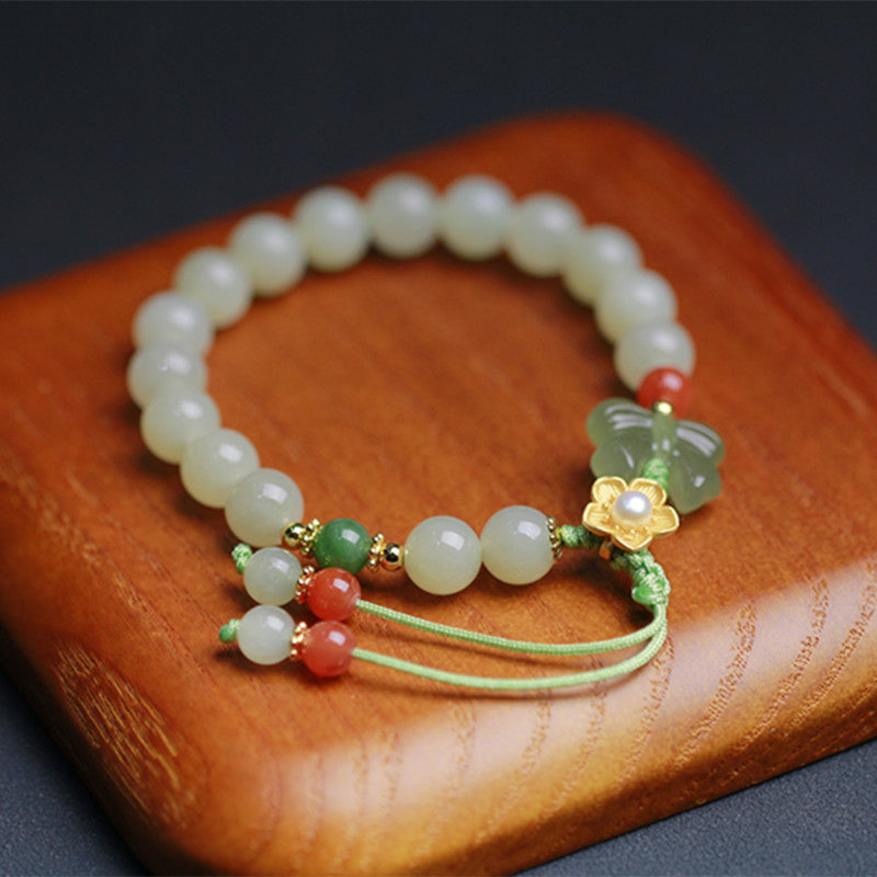 Jade Schmetterling Glücksarmband aus 925 Sterling Silber