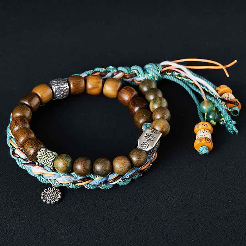 925 Sterling Silver Green Sandalwood Bodhi Seed Bracelet