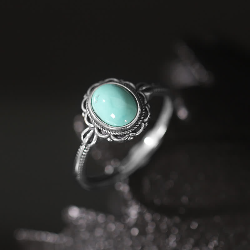 Türkis- und roter Achatring aus Sterlingsilber zum Schutz