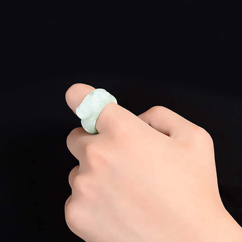 Jade Fengshui Reichtum PiXiu Glücksring für Wohlstand