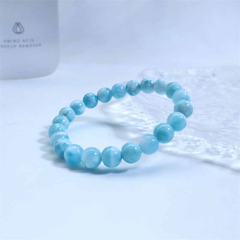 Larimar Weisheits-Vertrauensarmband 8mm Naturstein