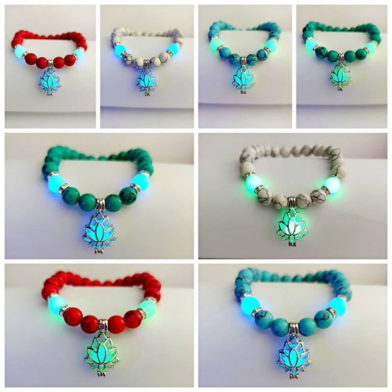 8mm Turquoise Glowstone Protection Bracelet for Meditation
