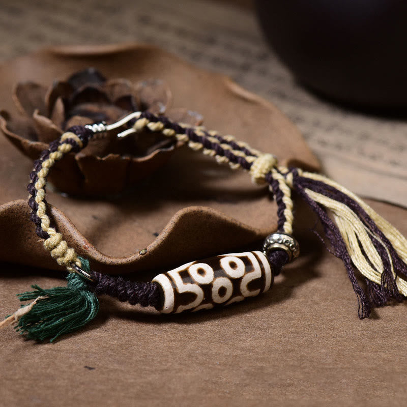 Neun-Augen-Dzi-Perlen-Schutz-Achat-Armband Unisex