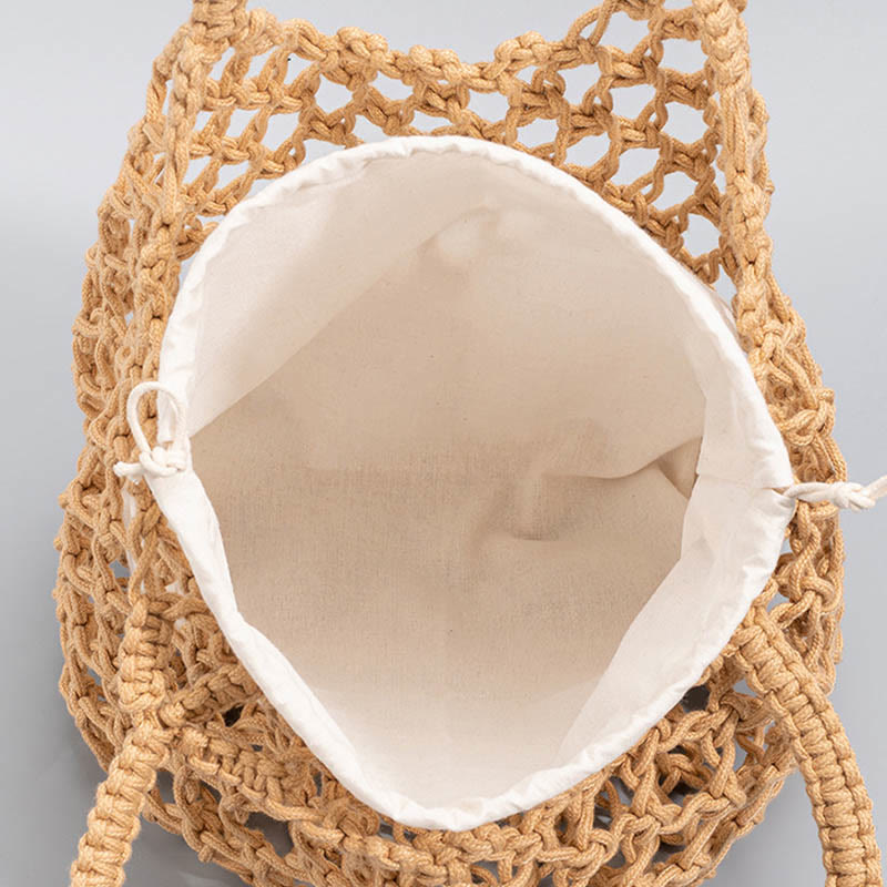 Handgewebte Umhängetasche aus Baumwollgarn für Yoga