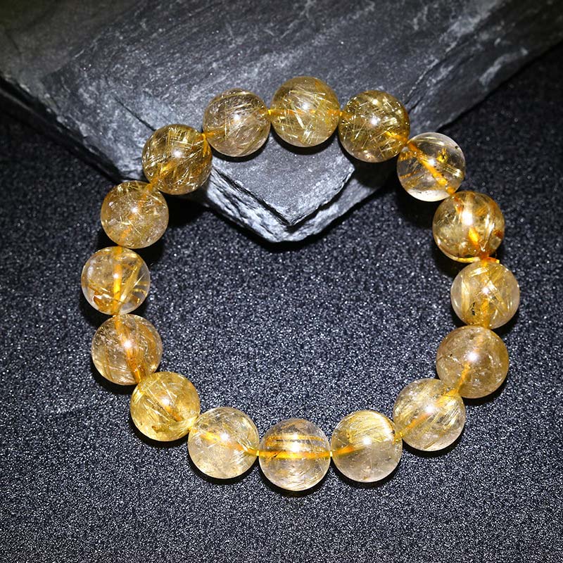 10mm Citrine Bracelet for Happiness & Prosperity