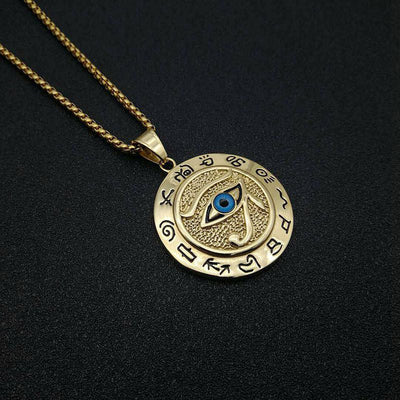 Eye of Horus Titanium Steel Protection Necklace Pendant