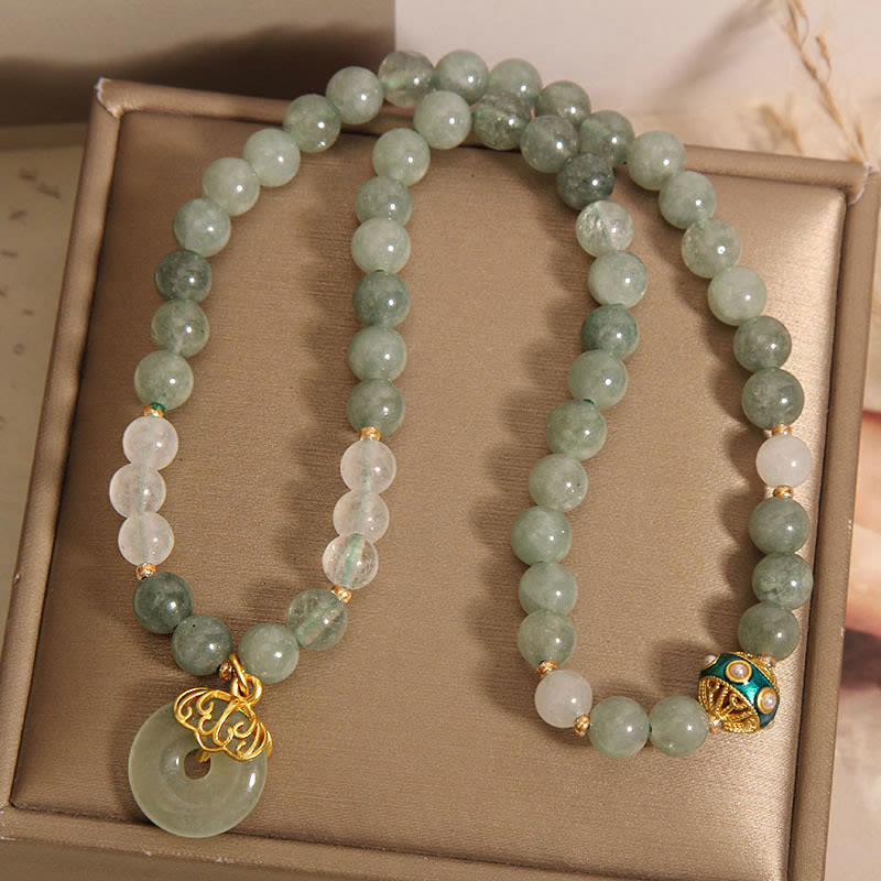 8mm Green Aventurine Peace Buckle Luck Bracelet