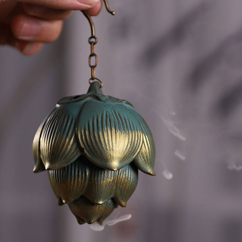 Lotus Ceramic Incense Burner for Meditation & Decoration