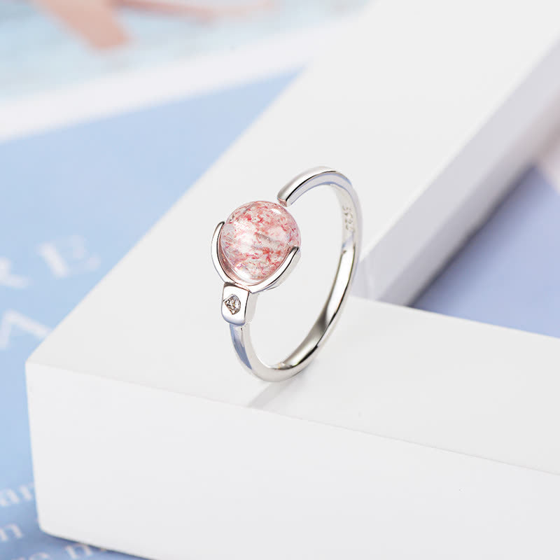 6 mm rosa Kristall-Beruhigungsring zur Förderung der Selbstliebe