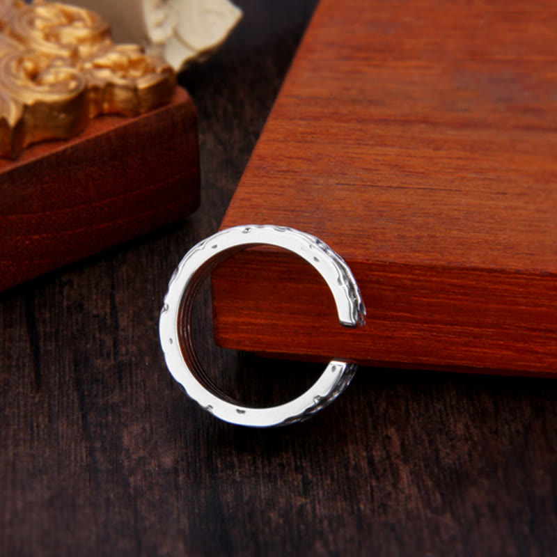 Verstellbarer Ring aus 925er Sterlingsilber mit Blumenmotiv aus der Tang-Dynastie