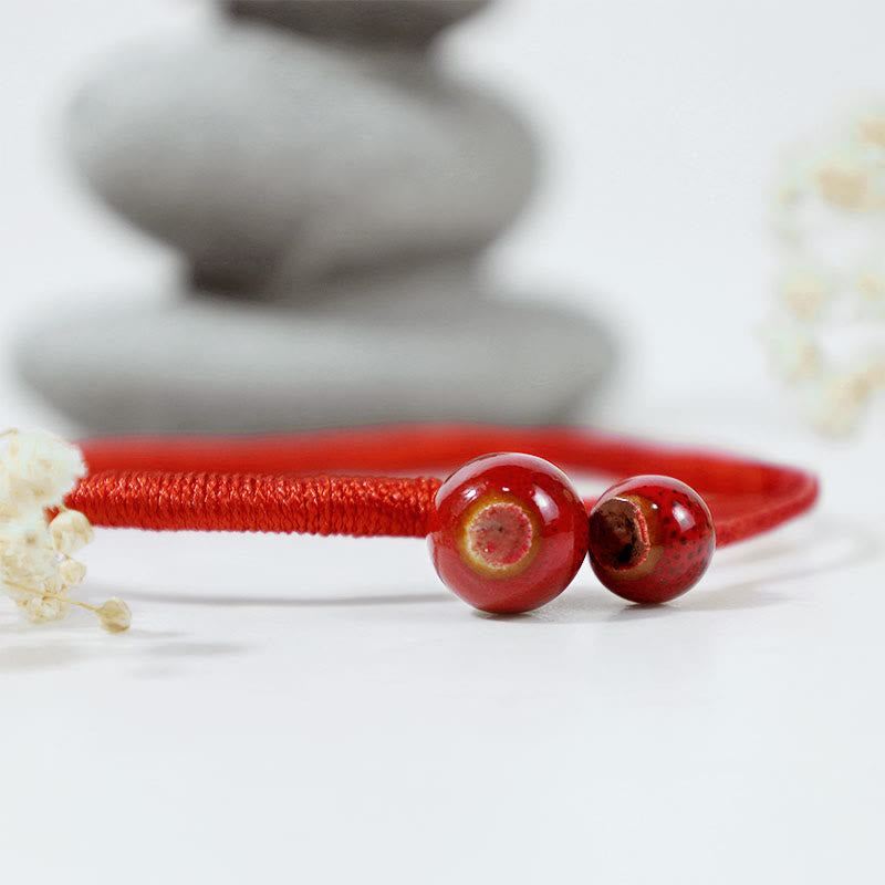 Verstellbares FengShui-Armband mit roter Schnur für Glück und Schutz