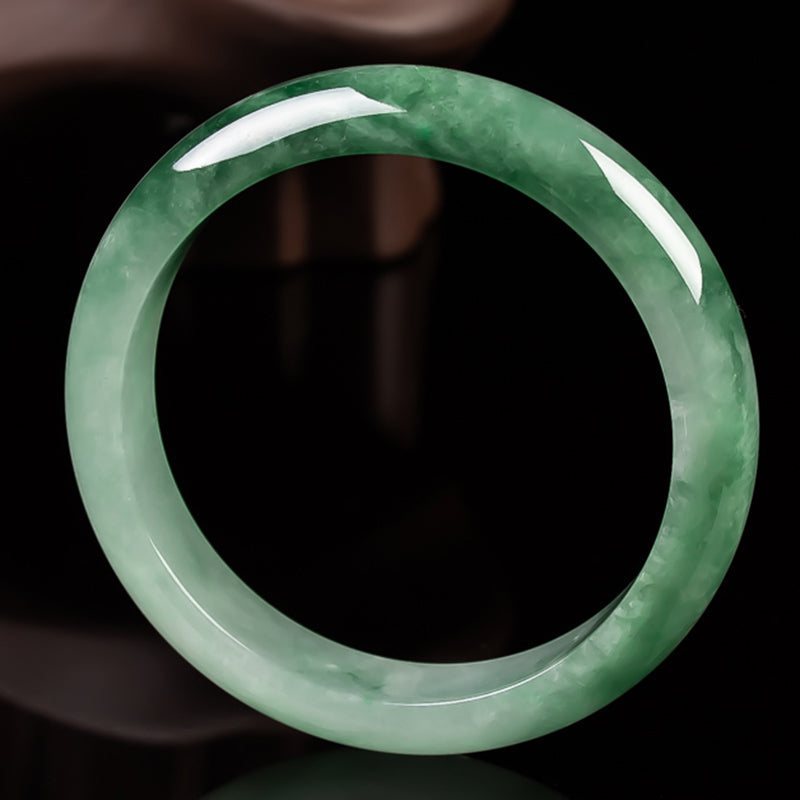 55 mm Armreif aus natürlicher Jade mit Glückssegen