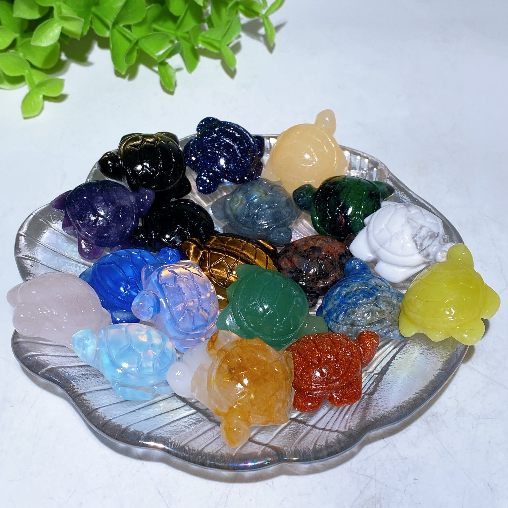 1.1 Inch Crystal Turtle Carving for Healing Energy