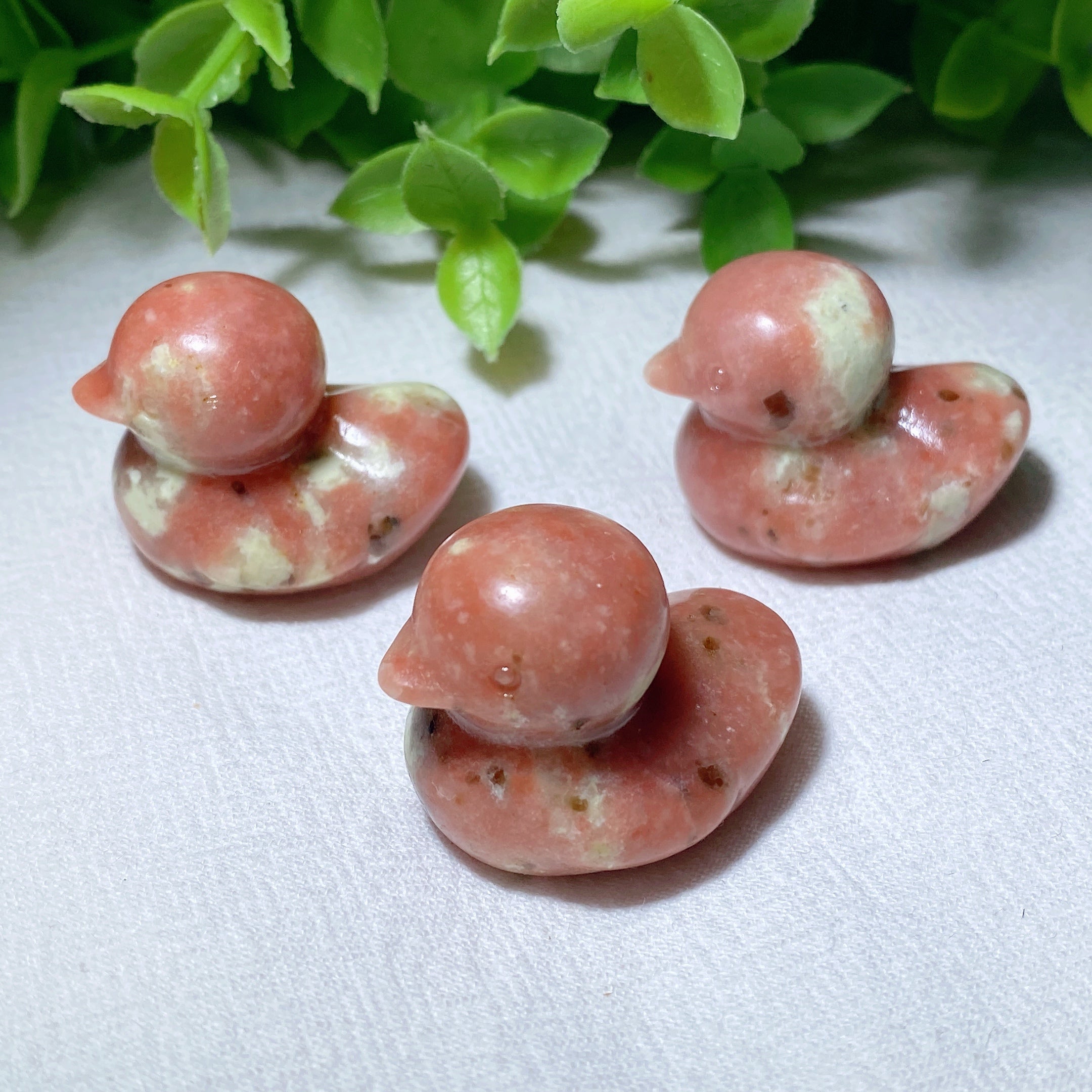1,1 Zoll Rosa Jade Ente Kristall Tierschnitzerei
