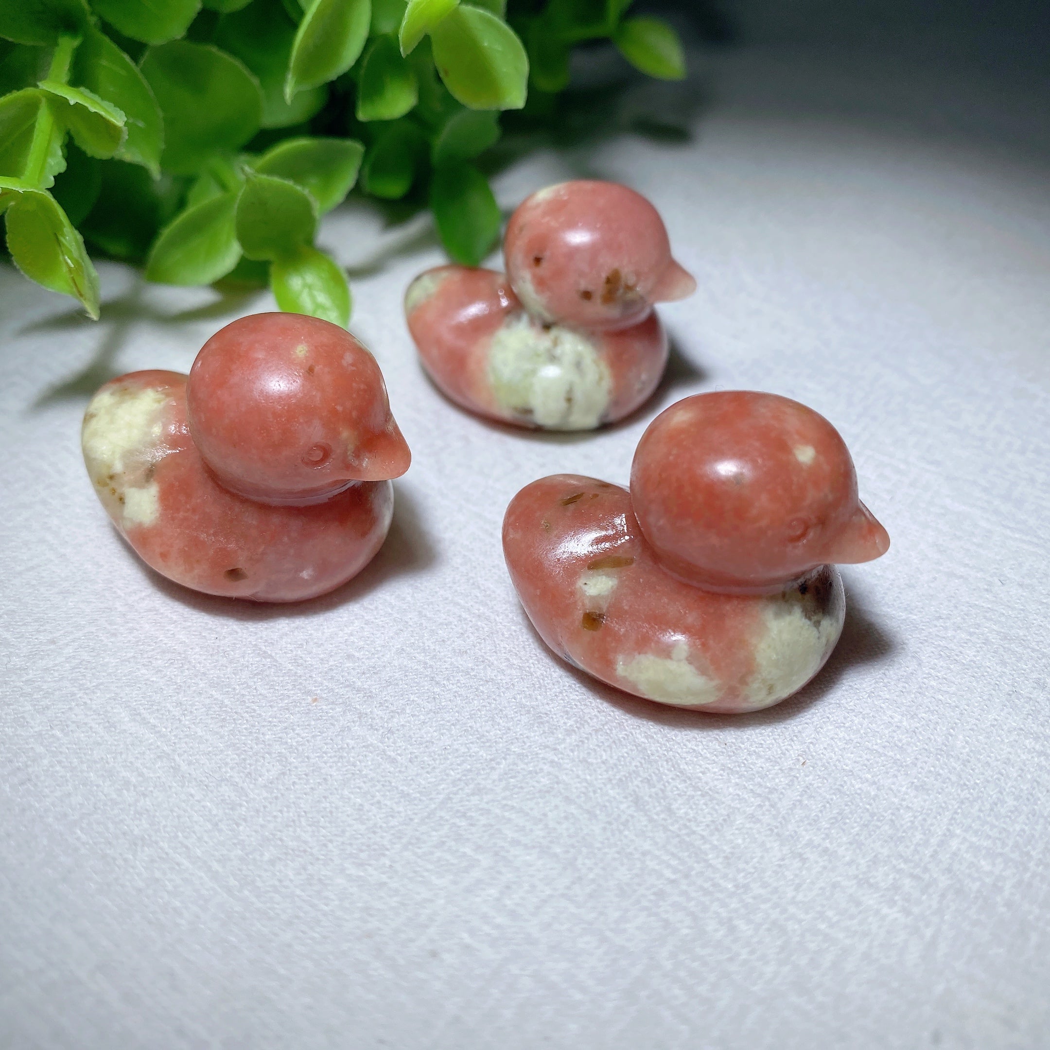 1,1 Zoll Rosa Jade Ente Kristall Tierschnitzerei