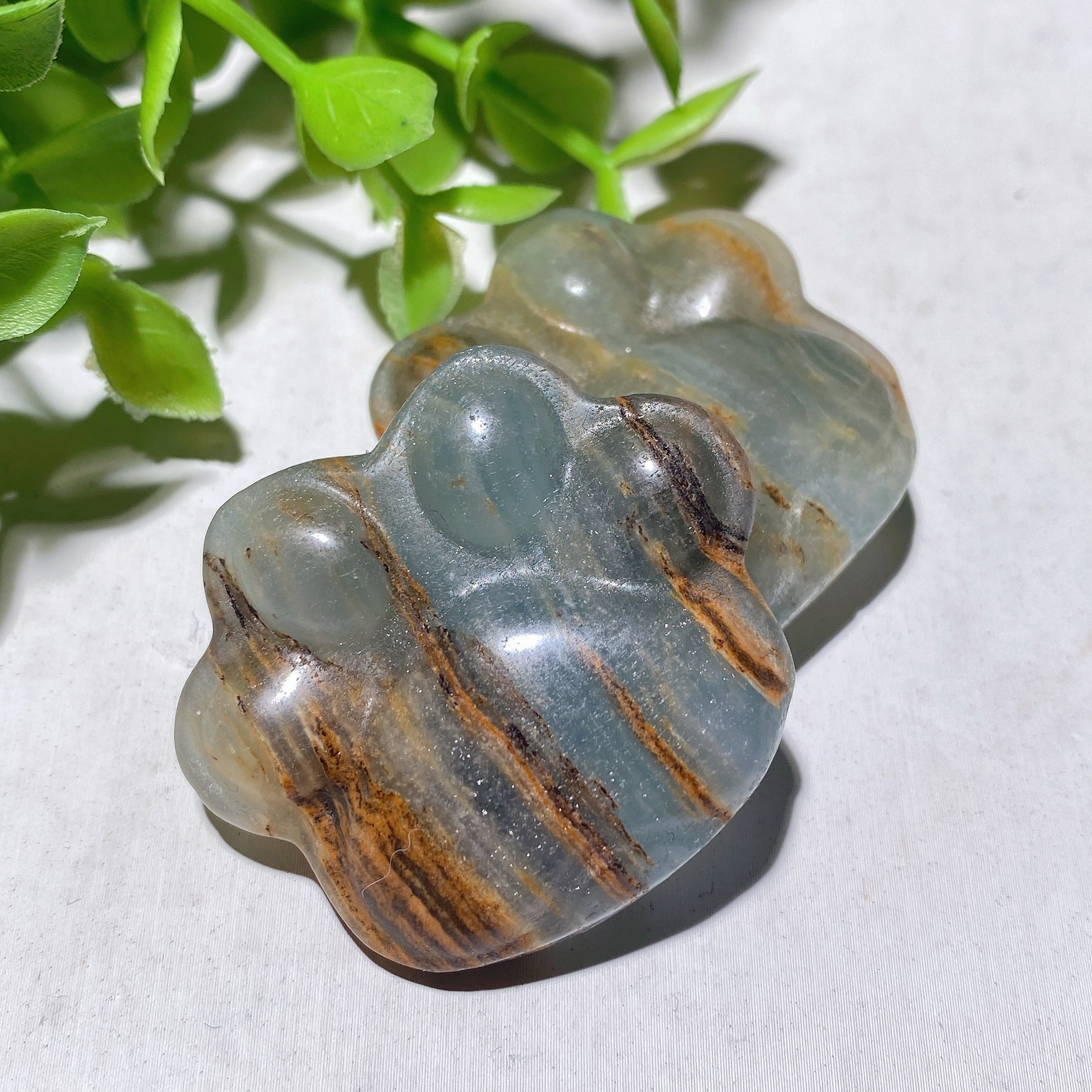 1,5 Zoll blaue Onyx Pfote Kristall Tierschnitzerei