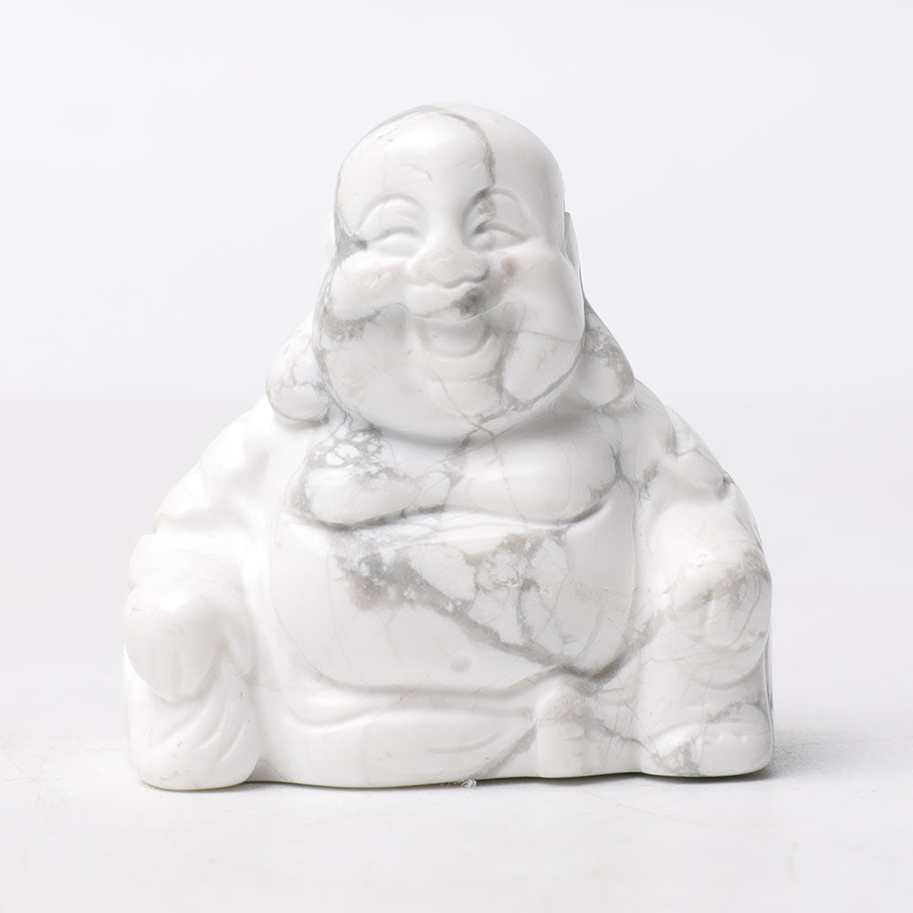 1.5 Inch Howlite Buddha Crystal Statue for Meditation