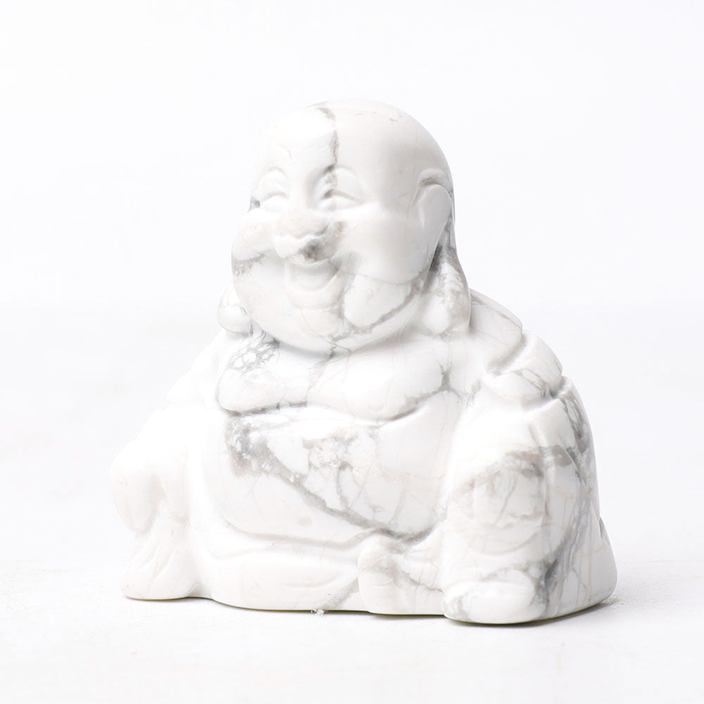 1.5 Inch Howlite Buddha Crystal Statue for Meditation