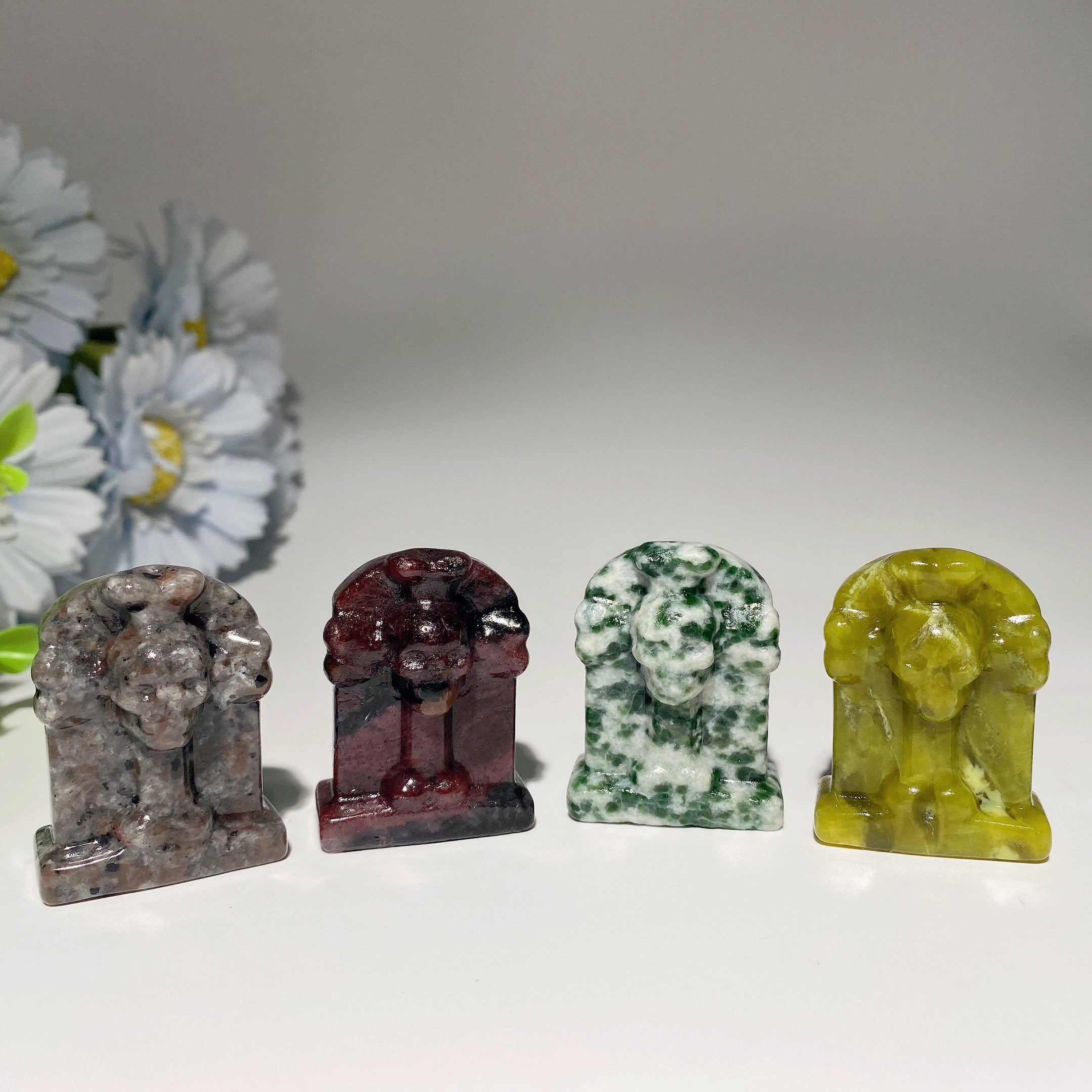 1,5 Zoll gemischte Kristall-Grabsteinfiguren zur Heilung