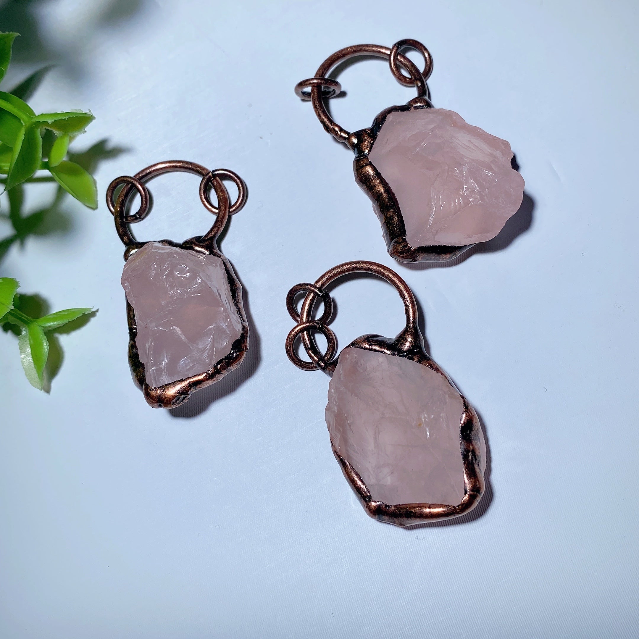 1.5-inch Raw Rose Quartz Pendant for Healing & Balance