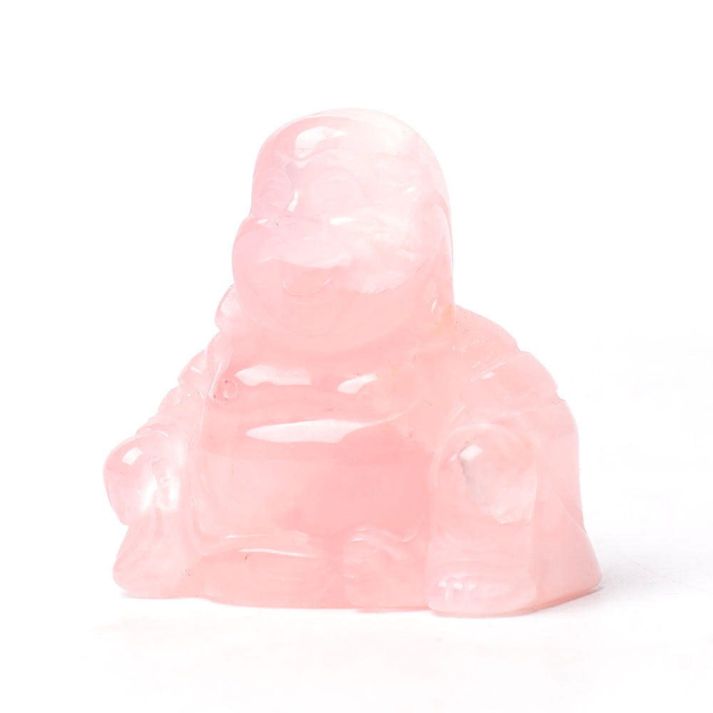 1.5 inch Rose Quartz Buddha Statue Crystal Carving