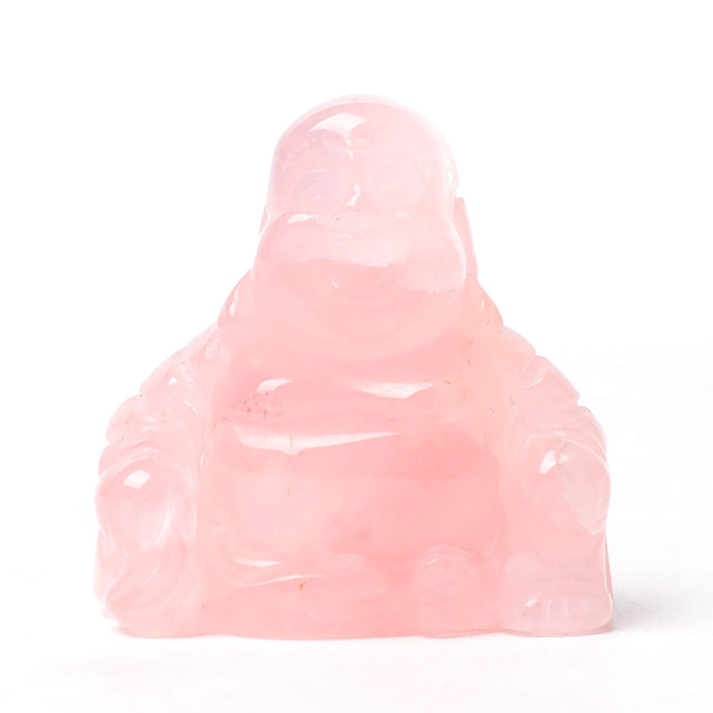 1.5 inch Rose Quartz Buddha Statue Crystal Carving