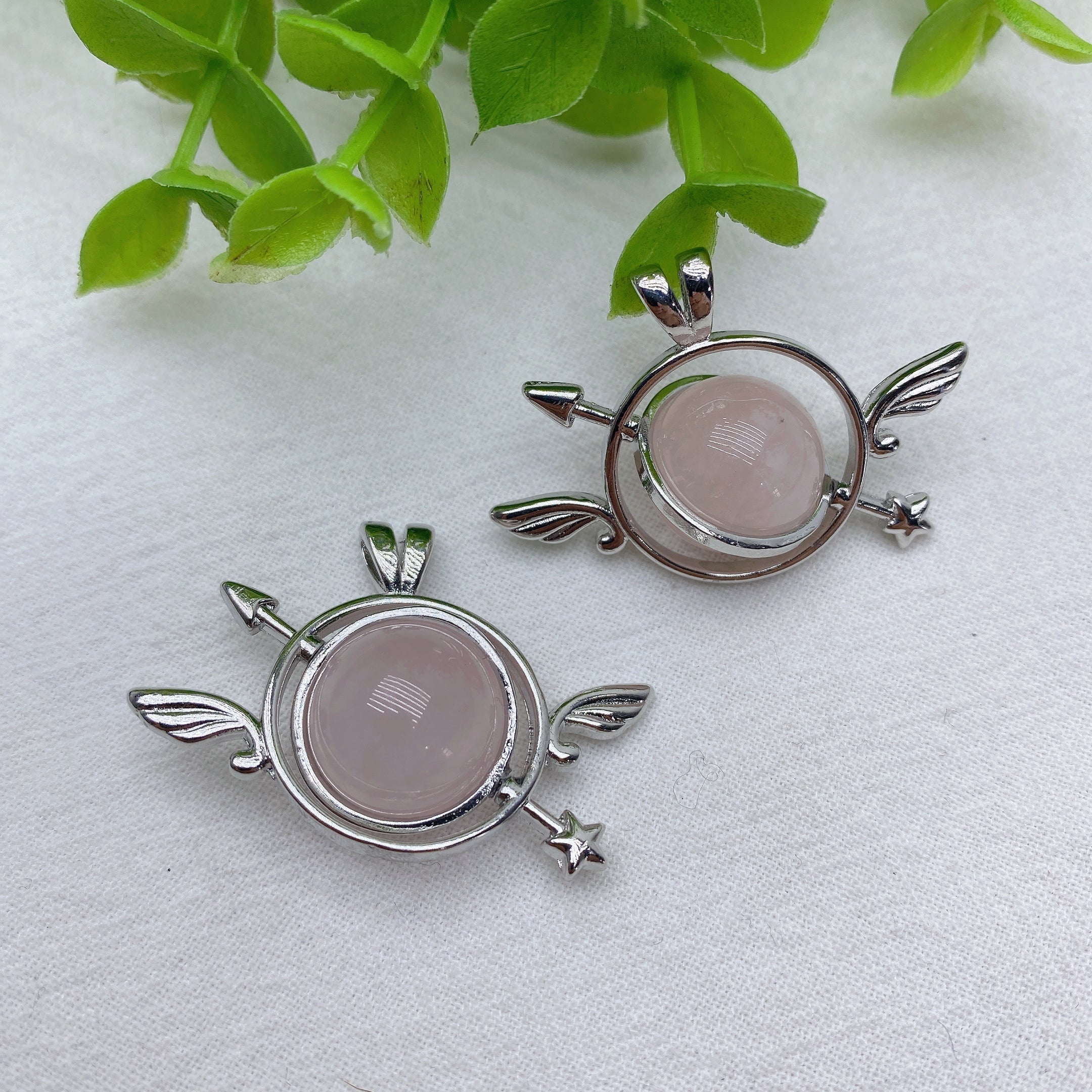 1,5 Zoll Rosenquarz Heilkristall Anhänger