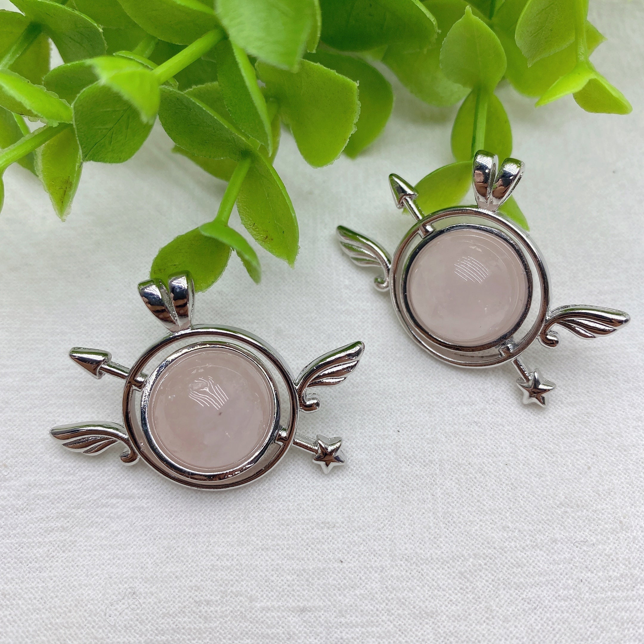 1,5 Zoll Rosenquarz Heilkristall Anhänger