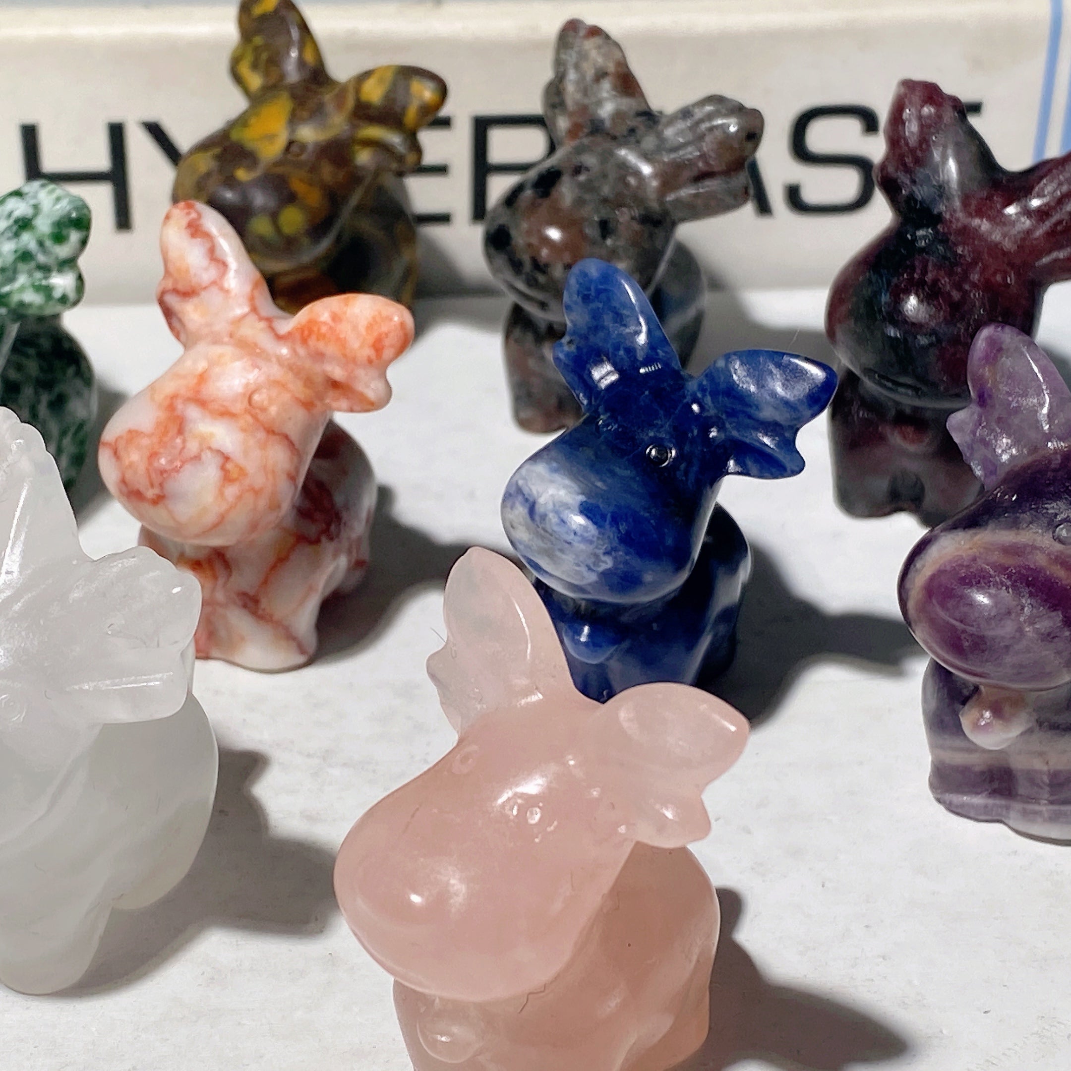 1.6 inch Mixed Crystal Deer Carving Figurines for Healing