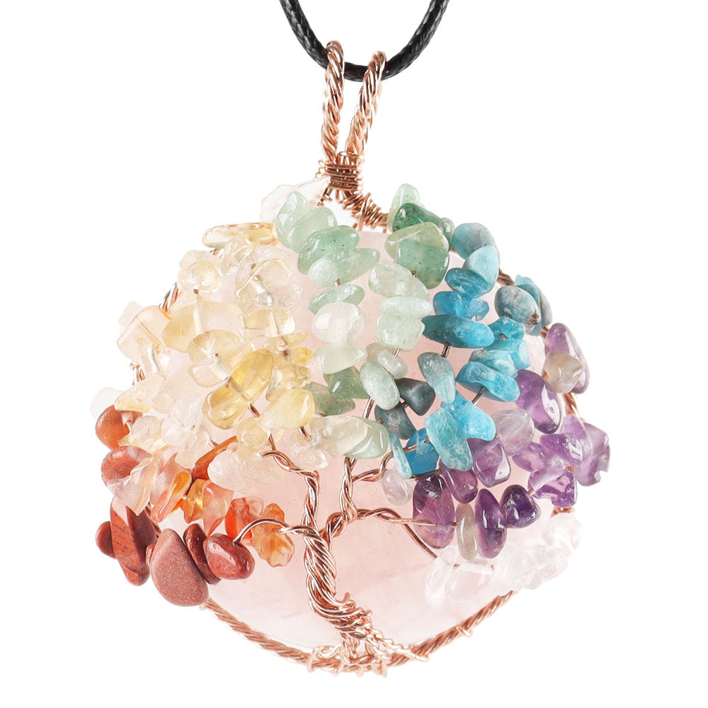 1.73 inch Tree of Life Pendant Copper Wire Wrapped Healing Necklace