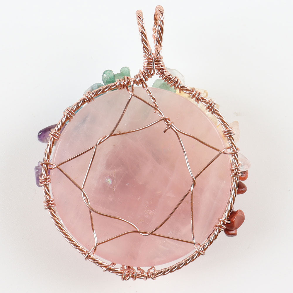 1.73 inch Tree of Life Pendant Copper Wire Wrapped Healing Necklace