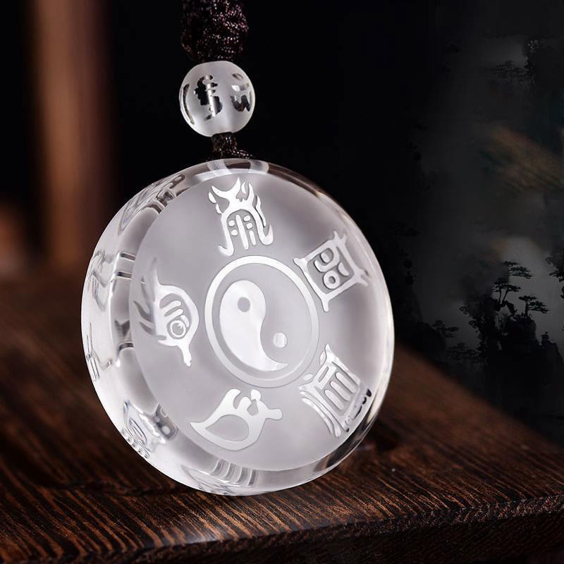 Liuli Yin Yang Balance Necklace with Five Sacred Mountains Symbol