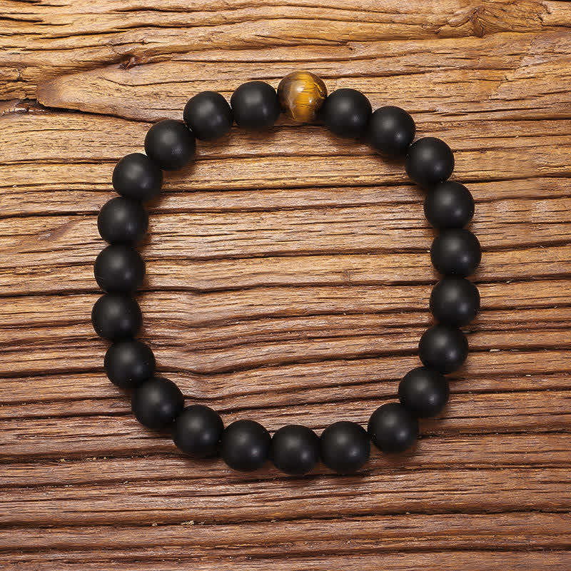 108 Perlen Mala Frosted Stone Tiger Eye Balance Armband Halskette