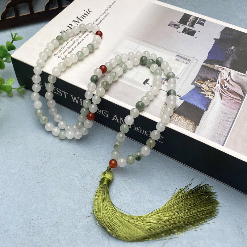 108 Perlen Tianshan Jade Mala Armband für Wohlstand und Glück