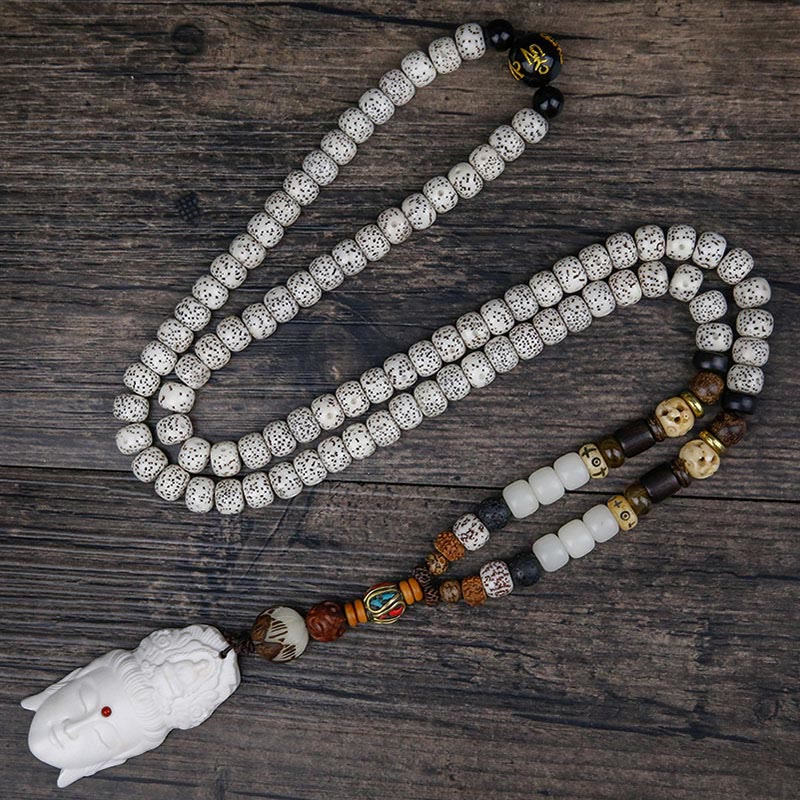 108 Perlen Bodhi Seed Mala Armband | Avalokitesvara Pixiu Guan Gong