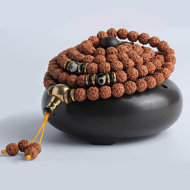 108 Perlen Bodhi Seed Mala Armband für Meditation & Glück
