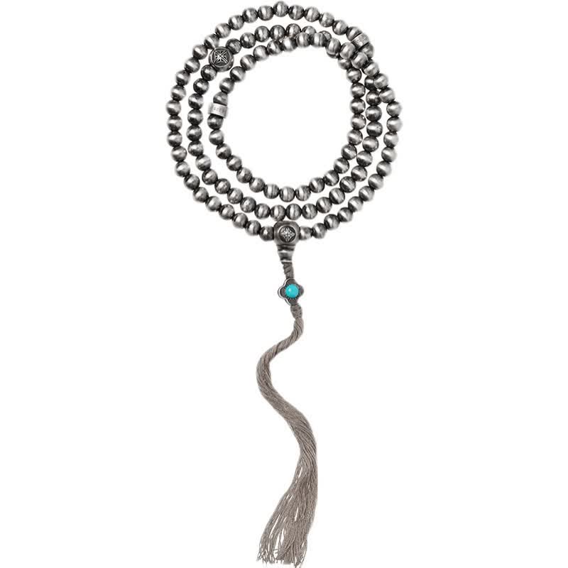 108 Mala Perlen Sterling Silber Rot Achat Türkis Vertrauen Armband