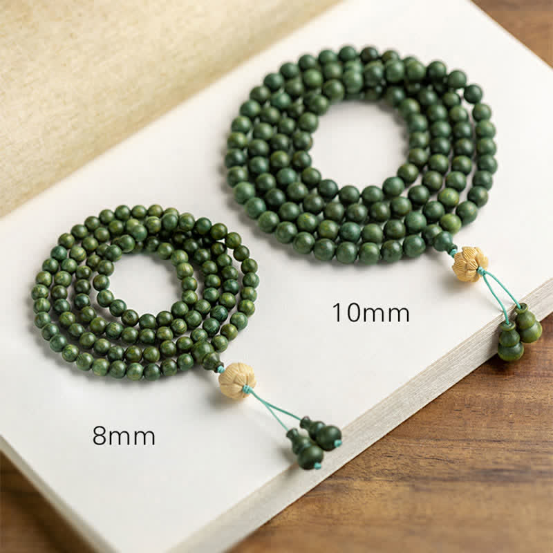 108 Holz Mala Perlen Armband Grüne Sandelholz Lotus Perlen