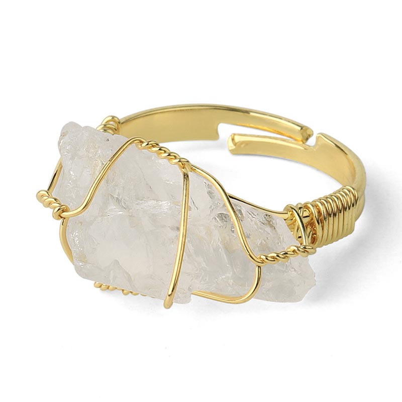 Unisex Amethyst Kristall Verstellbarer Heilring