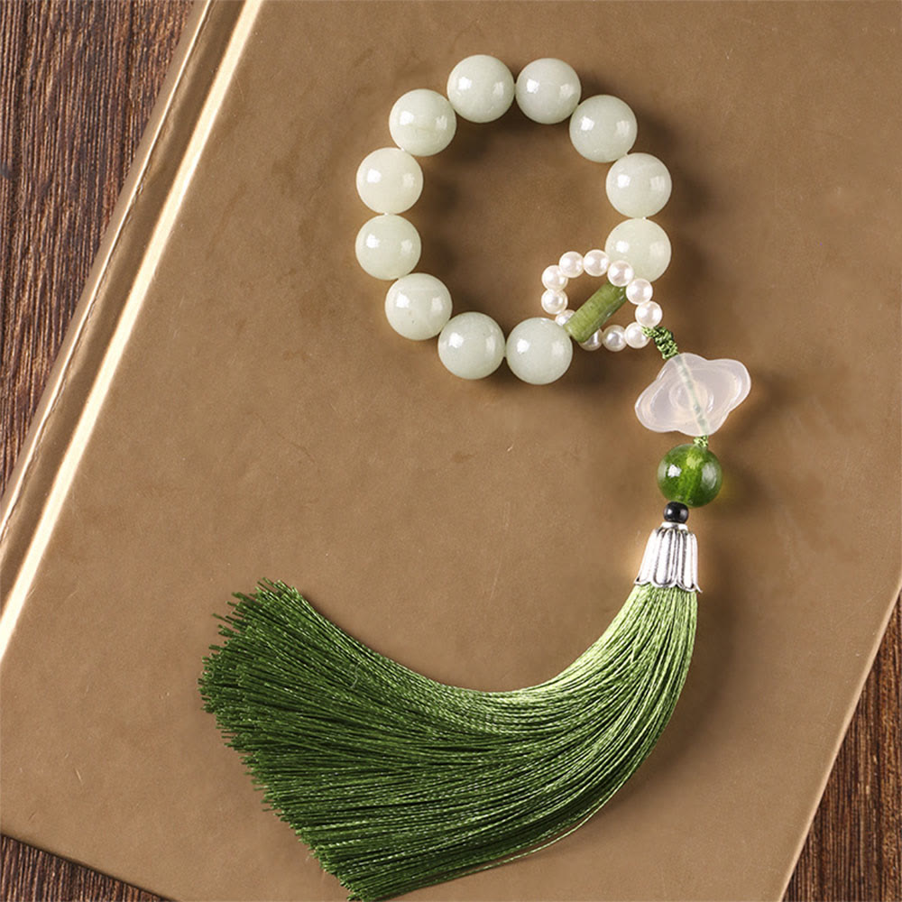 10 mm Jade-Wohlstands-Mala-Armband für Fülle