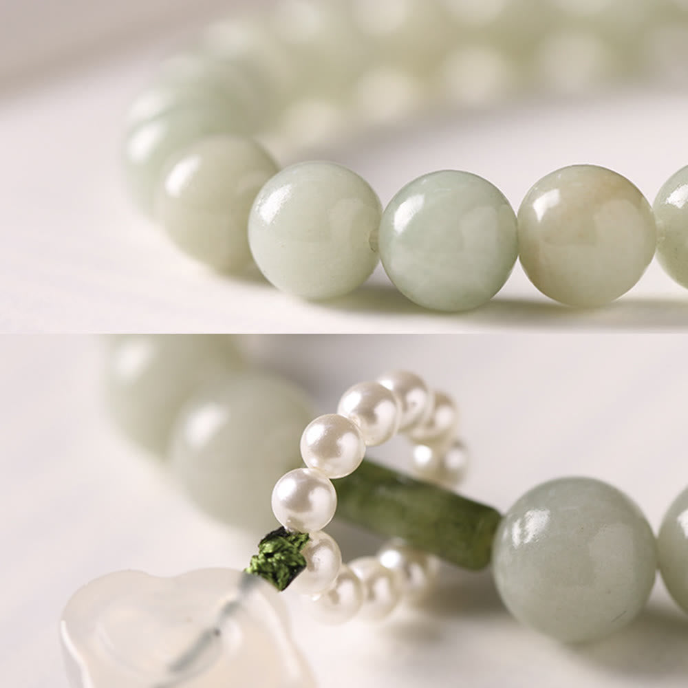 10 mm Jade-Wohlstands-Mala-Armband für Fülle