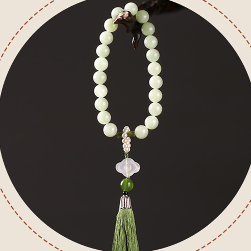 10 mm Jade-Wohlstands-Mala-Armband für Fülle