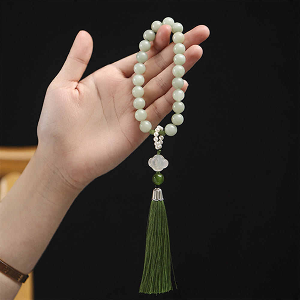 10 mm Jade-Wohlstands-Mala-Armband für Fülle