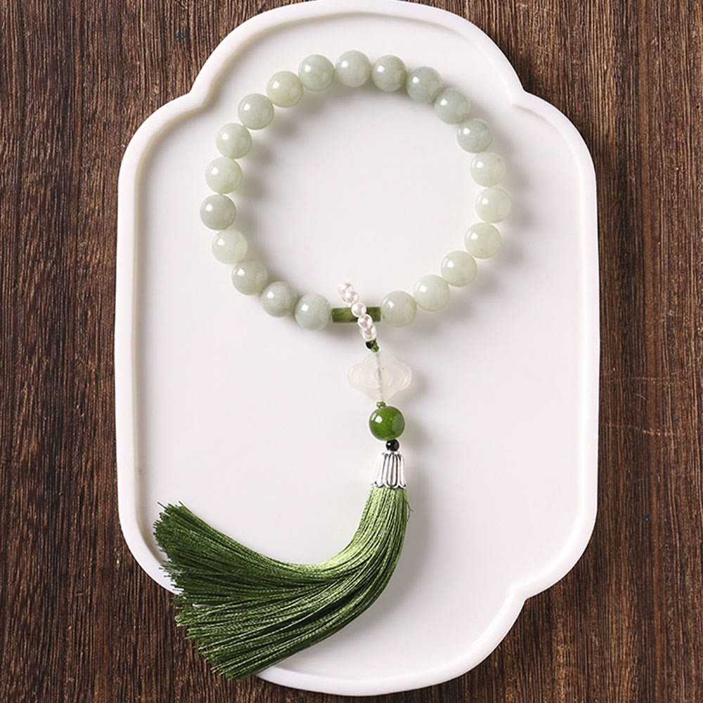 10 mm Jade-Wohlstands-Mala-Armband für Fülle