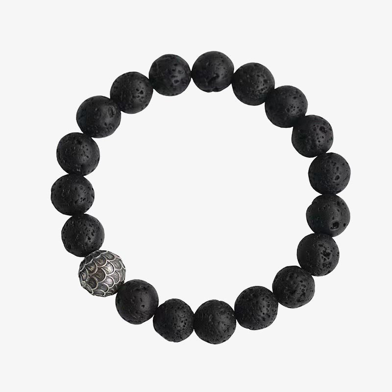 10 mm Lavastein-Armband zur spirituellen Heilung zur Erdung