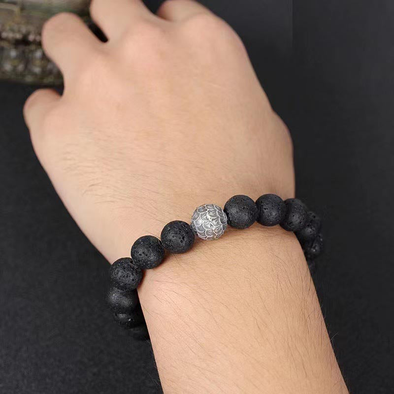 10 mm Lavastein-Armband zur spirituellen Heilung zur Erdung