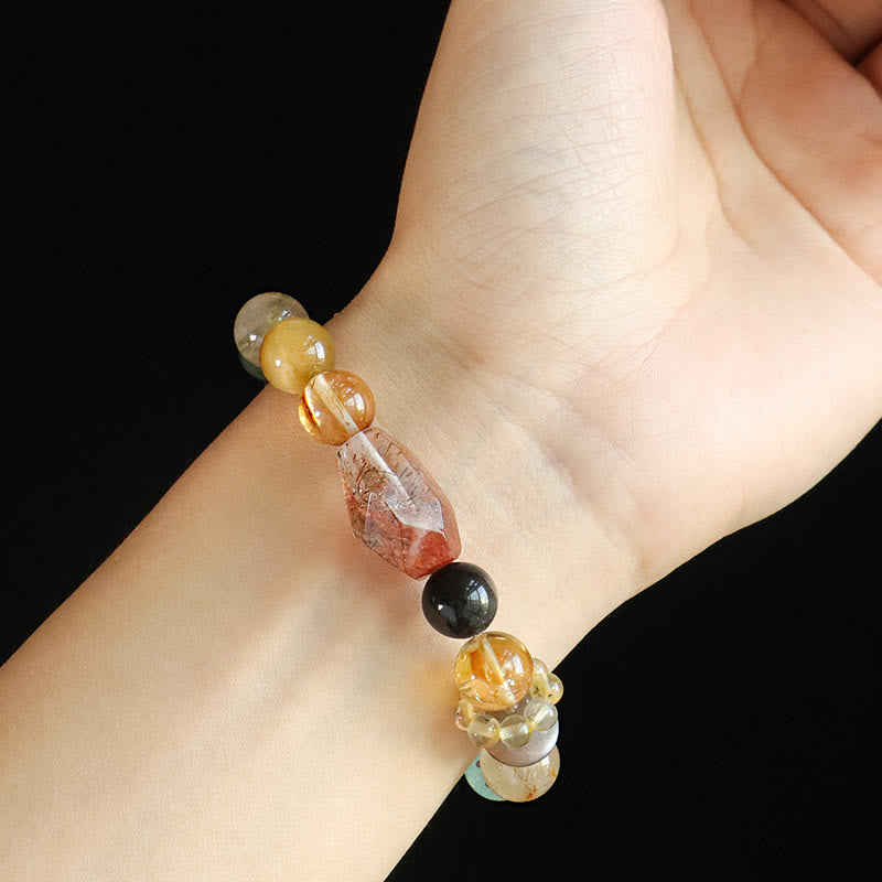 10 mm Super Seven Kristall Tigerauge Heilarmband
